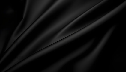 Fototapeta premium Black gray satin dark fabric texture luxurious shiny that is abstract silk cloth background with patterns soft waves blur beautiful, studio lighting