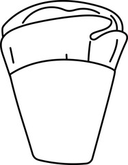 Line Art of Japanese Crepe Dessert in Cone.