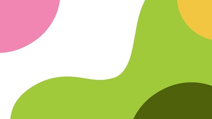 Minimal abstract design featuring pink, green, and yellow organic shapes on a white background, ideal for modern designs, presentations, or creative projects.  
