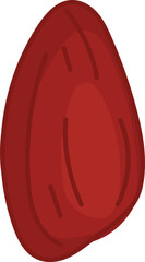 Single Red Cardamom Pod Illustration.