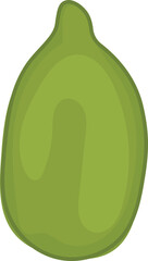 Vector illustration of a single green pumpkin seed.