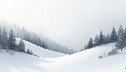 Obraz premium Snowy Mountain Landscape in Winter