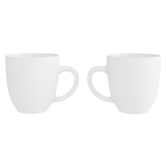 Free PNG 3d illustration of two white coffee cups on a white background. isolated transparent background perfectly cutout high resolution	