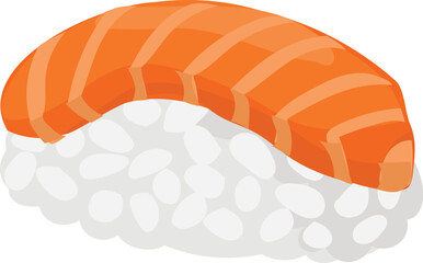 Salmon Nigiri Sushi Illustration.