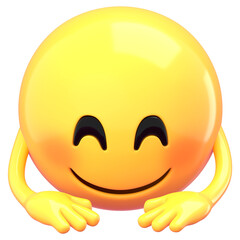 Bowing emoji sticker, 3D rendering transparent background