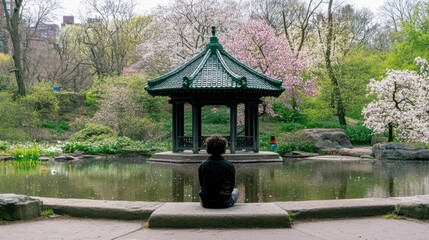 Tranquil Reflection in the Japanese Garden