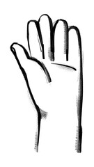 Raised hand png gesture doodle, transparent background