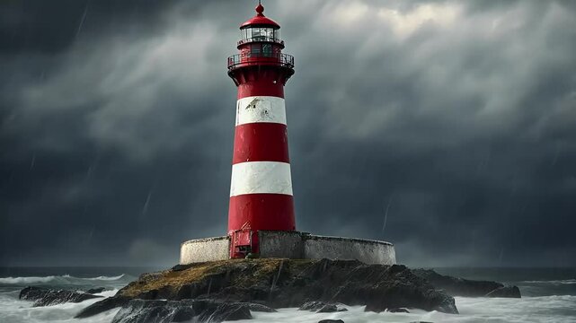 storm dark ocean blue wave video seascape water lighthouse made light nature
