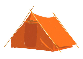 Camping tent png sticker, aesthetic collage, transparent background © Rawpixel.com