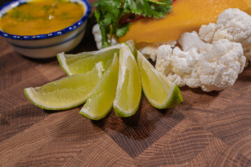 Cooking a dish, vegetables with shrimp and sauces