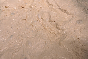 White flour dough, baking preparation, dough texture