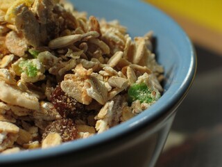Mixed Ingredient Dish on Tableware with Meat and Produce