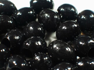 Black olives close view background