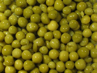 Green peas dish close view background