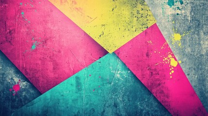 Naklejka premium Abstract Colorful Geometric Textured Wall Design