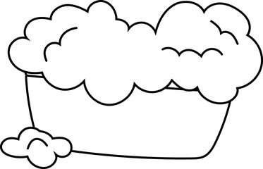 Foamy Basin Line Art Illustration.