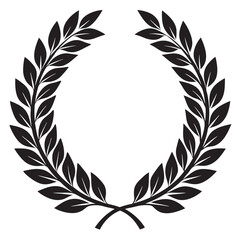 Obraz premium Laurel wreath outline set with hand drawn branches 