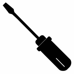 A simple Screwdriver black silhouette vector illustration