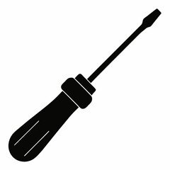 A simple Screwdriver black silhouette vector illustration