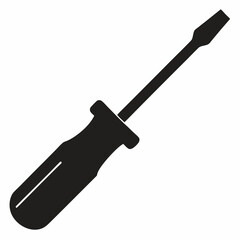 A simple Screwdriver black silhouette vector illustration