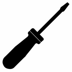 A simple Screwdriver black silhouette vector illustration