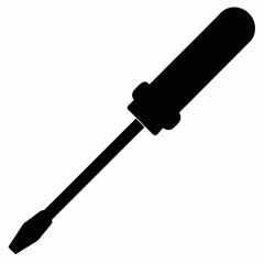 A simple Screwdriver black silhouette vector illustration