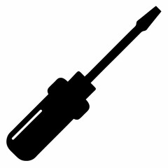 A simple Screwdriver black silhouette vector illustration