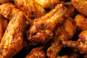 Crispy Chicken wings with sauce, homemade roasted in the air fryer.