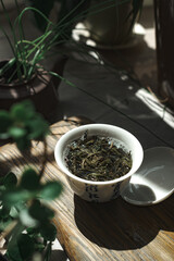 Enjoy a cup of Freshly Brewed Green Tea set in a beautiful Natural Setting right now