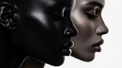 Beauty, happy and skincare women group smile together with healthy, glowing and clean skin. Diverse and natural cosmetic model girls smiling with satisfaction on studio background.
