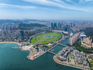 Obraz premium Overlooking Xinghai Square of Dalian 