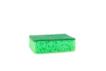 Colorful dish sponges isolated on white background. Kitchen sponge. Cleaning concept, cleaning service. Dishwashing liquid with clean and dirty dishes plate. Place for text, copy space.Wash the dishes