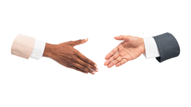 PNG business agreement handshake, collage element, transparent background - Powered by Adobe