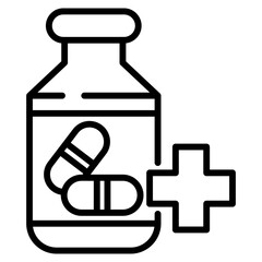 pill bottle single icon