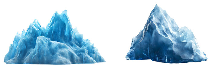 Obraz premium Set of an ice mountain, isolated on a transparent background.