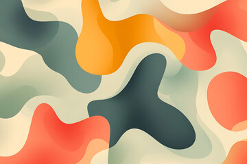 Fototapeta premium Minimalist psychedelic patterns featuring fluid, abstract shapes in soft, vibrant gradients, creating a hypnotic and modern visual effect on a clean background