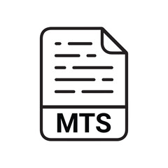 MTS icon. Thin line black MTS icon, MTS outline vector icon. flat vector simple element illustration from editable big data concept isolated on white background