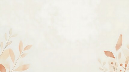 Fototapeta premium Watercolor Painting of Delicate Beige and Peach Leaves