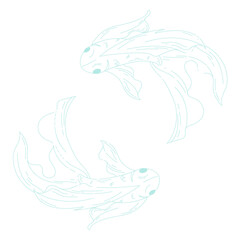 Png pisces astrological sign design element, transparent background