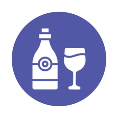 Champagne Vector Gylph Icon. Eps file 10
