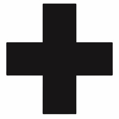 Obraz premium Black Silhouette Medical Cross Vector Art Illustration