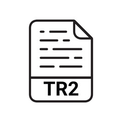 TR2 icon, TR2 outline vector icon. Thin line black TR2 icon, flat vector simple element illustration from editable big data concept isolated on white background