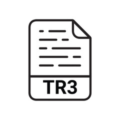 TR3 icon, TR3 outline vector icon. Thin line black TR3 icon, flat vector simple element illustration from editable big data concept isolated on white background