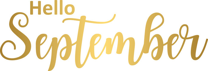 Golden Hello September hand drawn lettering