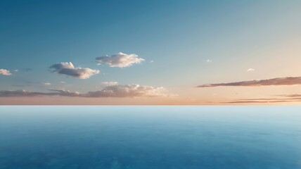 Fototapeta premium Serene Sunset Sky Over Calm Ocean Water
