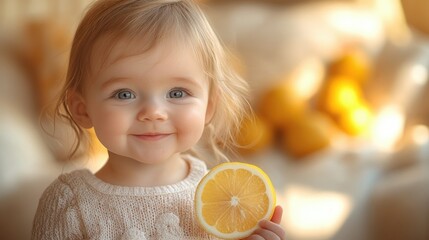 Baby Experiencing Lemon for the First Time Surrounded by Family Laughter and Joy