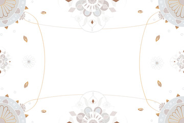 Mandala pattern gold frame png gray Indian style illustration