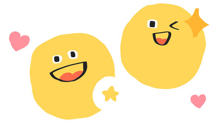PNG transparent background with cute doodle emoji icons