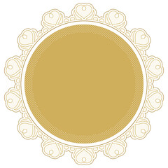 Heart lace frame png transparent, gold shape