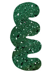 Naklejka premium Terrazzo abstract png shape clipart, green aesthetic design on transparent background